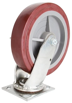 ProSource JC-P08 Swivel Plate Caster, 8 In Dia, 2 In W, 750 Lb, Polyurethane