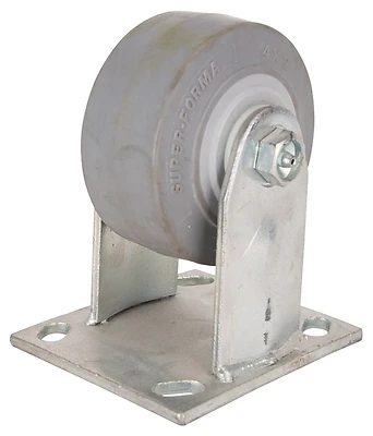 Jc-t01 Heavy Duty Rigid Plate Caster, 4 Inch X 2 Inch Thermoplastic Rubber