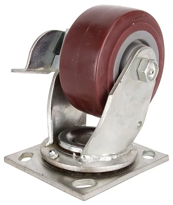 Jc-p02 Heavy-duty 4 Inch Swivel Polyurethane Plate Caster With Zinc Plating
