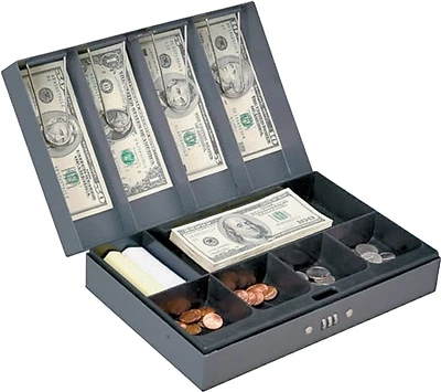 Ts811 Cash Box, 11-3/8 L X 7-5/8 W X 3-1/4 H, Steel, Combination Lock
