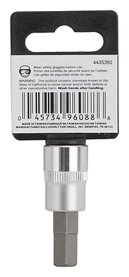 3/8 Inch Socket Hex Bit, 3/8 Drive, Model 3506008922
