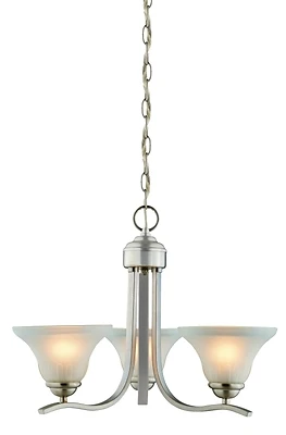 1571-3c Three-light Chandelier In Brushed Nickel Finish