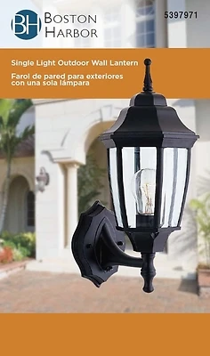 Brt-bpp1611-bk 1-light Black Wall Lantern Aluminum Mount