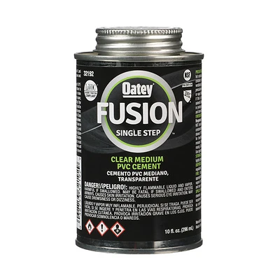 Oatey 32192 Fusion PVC Pipe Cement, Clear, 10 Oz