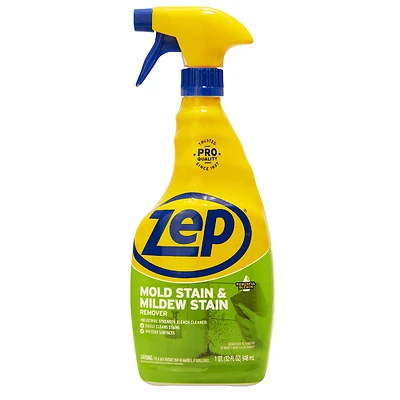 Zep ZUMILDEW32 Mildew Stain Remover, Scrub-Free Spray, 32 oz.