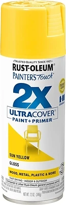 Painter's Touch 2X Spray Paint, Gloss Sun Yellow, 12-oz.