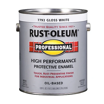 Rust-Oleum 7792402 Professional Enamel Paint, Gloss White, 1 Gal