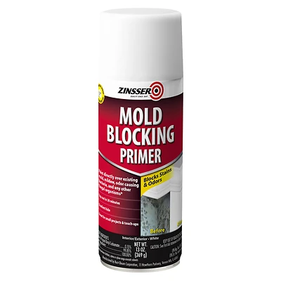 Zinsser Mold Blocking Primer Spray, White, 13 oz Aerosol, 6-Pack
