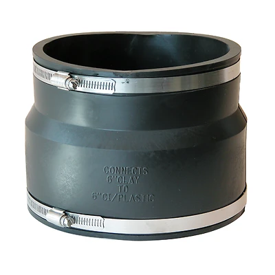 6 in. Clay x 6 in. Flexible PVC Coupling