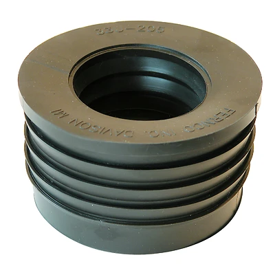 Fernco P33U-205 Donut, 3 x 2 in, SV x Hub, SCH 40 Schedule, 4.3 psi Pressure