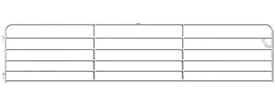 Farm Tube Gate, Galvanized, 6 Rails, 16 Ft.