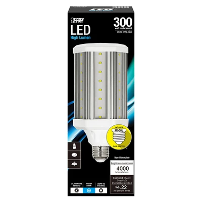 Feit Electric C4000/5K/LEDG2 LED Corn Cob Yard Light, 4000 Lumens, 35W, E26