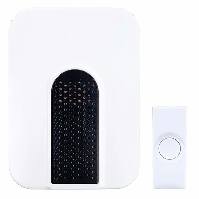 Wireless Doorbell Kit, Battery-Operated, White/Black