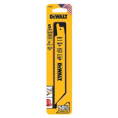 Bi-Metal Reciprocating Saw Blades, General Purpose, 6 In., 5-Pk.