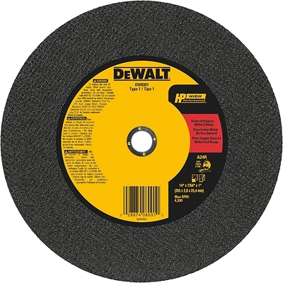DeWalt DW8001 Metal Cutting Wheel, 14 In., 7/64 In. Thick