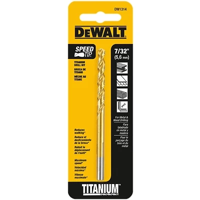 Titanium-Coated Drill Bit, 7/32 In.