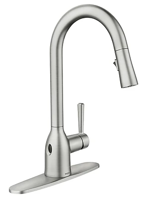 Adler Single Handle, High Arc Kitchen Faucet, Pull-Down Spray, Spot-Resistant Brushed Nickel