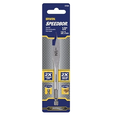 Irwin 87908 Speedbor Spade Drill Bit, 1/2 In. x 4 In., Hex Shank