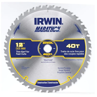 Marathon Circular Saw Blade, Carbide-Tipped, 40-Tooth x 12 In.