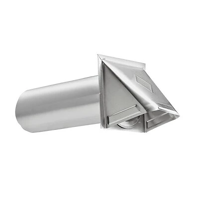 344s Aluminum Dryer Vent Hood, 4 In Duct, 6 In W, 4-3/4 In H