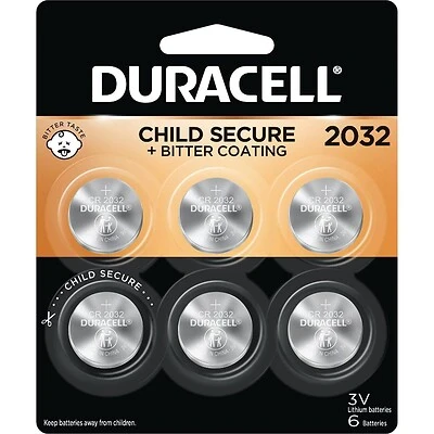 Lithium Coin 2032 3v Battery 265 Mah, 6 Pack, Child Secure Packaging