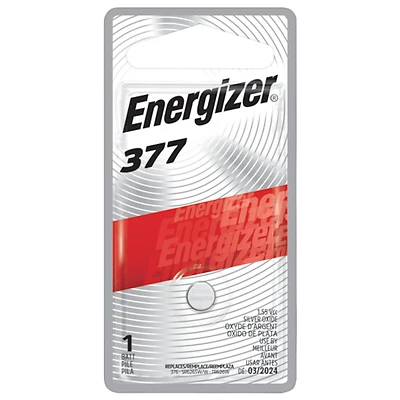 Energizer 377BPZ-2 Battery, 1.5 V Battery, 24 mAh, 377 Battery, Silver Oxide