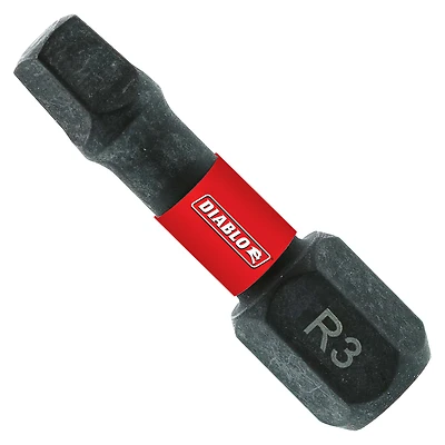 Diablo DSQ31P5 Drive Bit, #3 Drive, Square Drive, 1/4 in Shank, Hex Shank, 1 in L