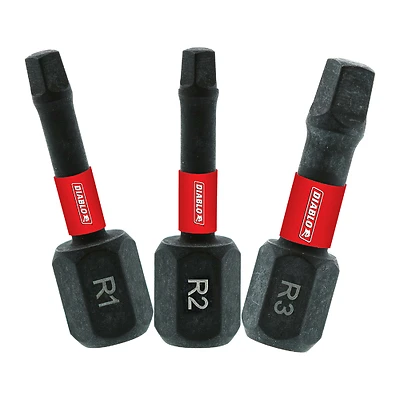 3-Pc. Square Drive Bit Set, 1-In., #1, #2 & #3