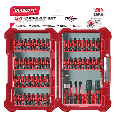 Diablo DSC-S54 Screwdriver Bit Set, 54-Piece, Coated