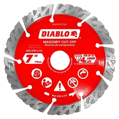 Diamond Segmented Turbo Cut-Off, Masonry, 7-In.
