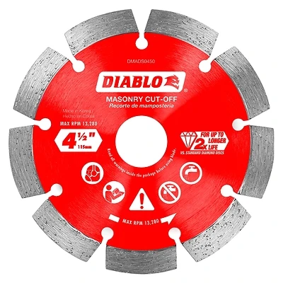 Masonry Cut Off Discs, Diamond Segmented Rim, 3-In.