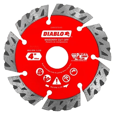 Diamond Segmented Cut-Off Disc, Masonry, 4-In.