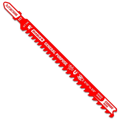 Diablo DJT367XHM T-Shank Jigsaw Blade, Carbide, 5-1/4-In., 5/7 TPI