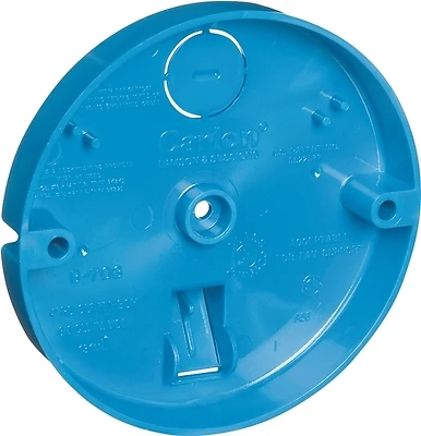 Carlon B708-SHK Ceiling Fan Pan Outlet Box, PVC, 4 In.