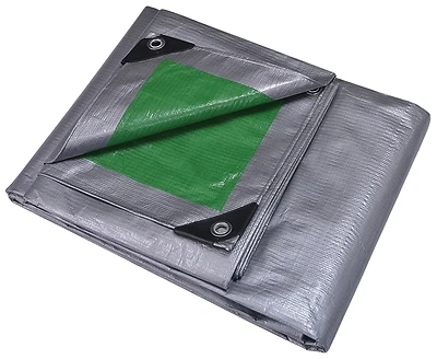 ProSource T1020GS140 Heavy Duty Tarpaulin, Green/Silver, 20 Ft. x 10 Ft.