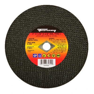 Forney 71892 Cut-Off Wheel, Type 1, 7 x 1/8-In., 24 Grit