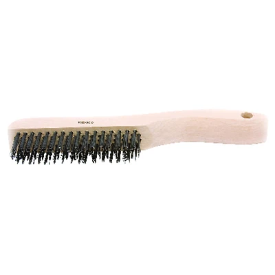 Forney 70505 Scratch Wire Brush, Carbon Steel, Wood Shoe Handle