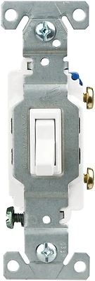 Eaton C1301-7LTW Lighted Toggle Switch, 15-Amp, Single Pole, White