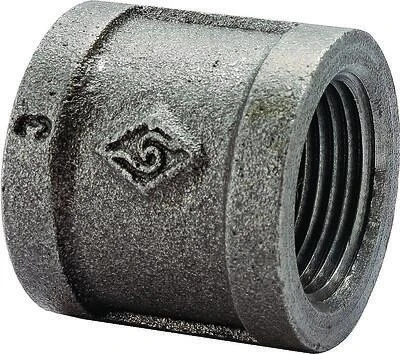 1/2 Inch Black Malleable Coupling, Model 21-1/2b, Sch 40, Steel