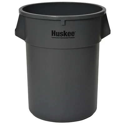 55 Gallon Gray Round Plastic Garbage Can Model 5500gy