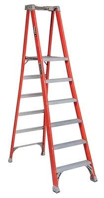 6 Ft. Fiberglass Pinnacle Platform Ladder With 300 Lbs. Load Capacity Type Ia Duty Rating