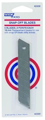 Tools 42330 Replacement Snap-off Knife Blade, 18mm, 5-pack, Fits Multiple Models