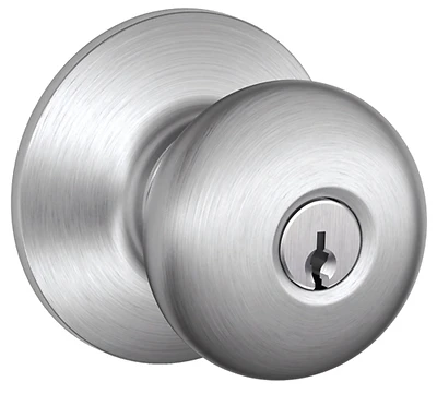 Schlage Plymouth F51A CSVPLY626KA4 Keyed Entry Knob, Satin Chrome