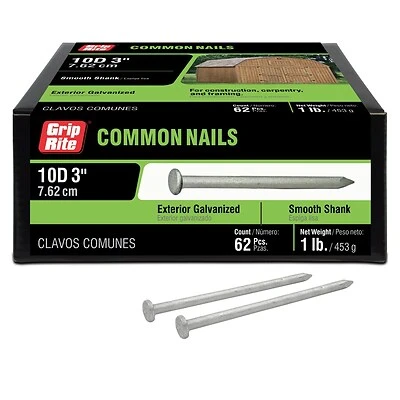 Grip-Rite 3-in 9-Gauge Hot-Dipped Galvanized Steel Common Nails (1-lb)