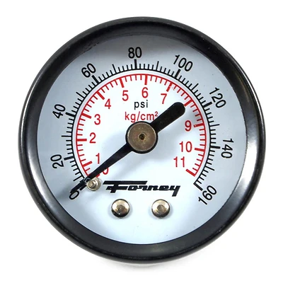 Forney 75565 Air Pressure Gauge, Rear Mount, 1/8 In. NPT, 0-160 PSI