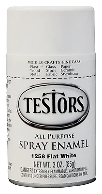 3 Ounce Aerosol Enamel Paint - Flat White - Model Tes1258t