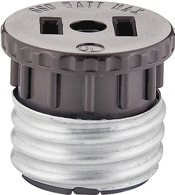 Eaton BP758B Lamp Socket Adapter, Keyless, 660W, Medium Base, Brown