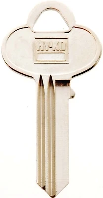 Hy-Ko 11010SK1 Skillman Key Blank, Brass, Nickel Plated, 2 In