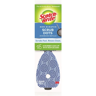 Scotch-Brite 487-2-7 Scrub Dots Dishwand Refill, 2.2 x 3.4 In., 2-Pack