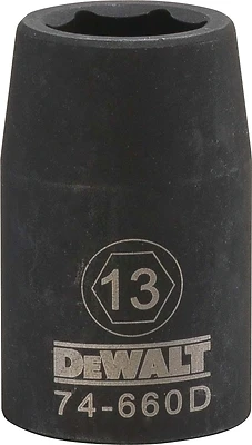 Metric Impact Socket, 6-Point, Black Oxide, 1/2 In. Drive, 13mm